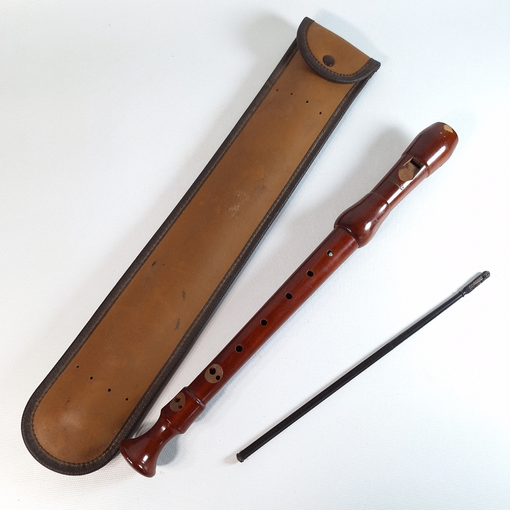 Dark Sonata Wood Vintage Schreiber Selecta Flute Recorder Made In Germany 13”